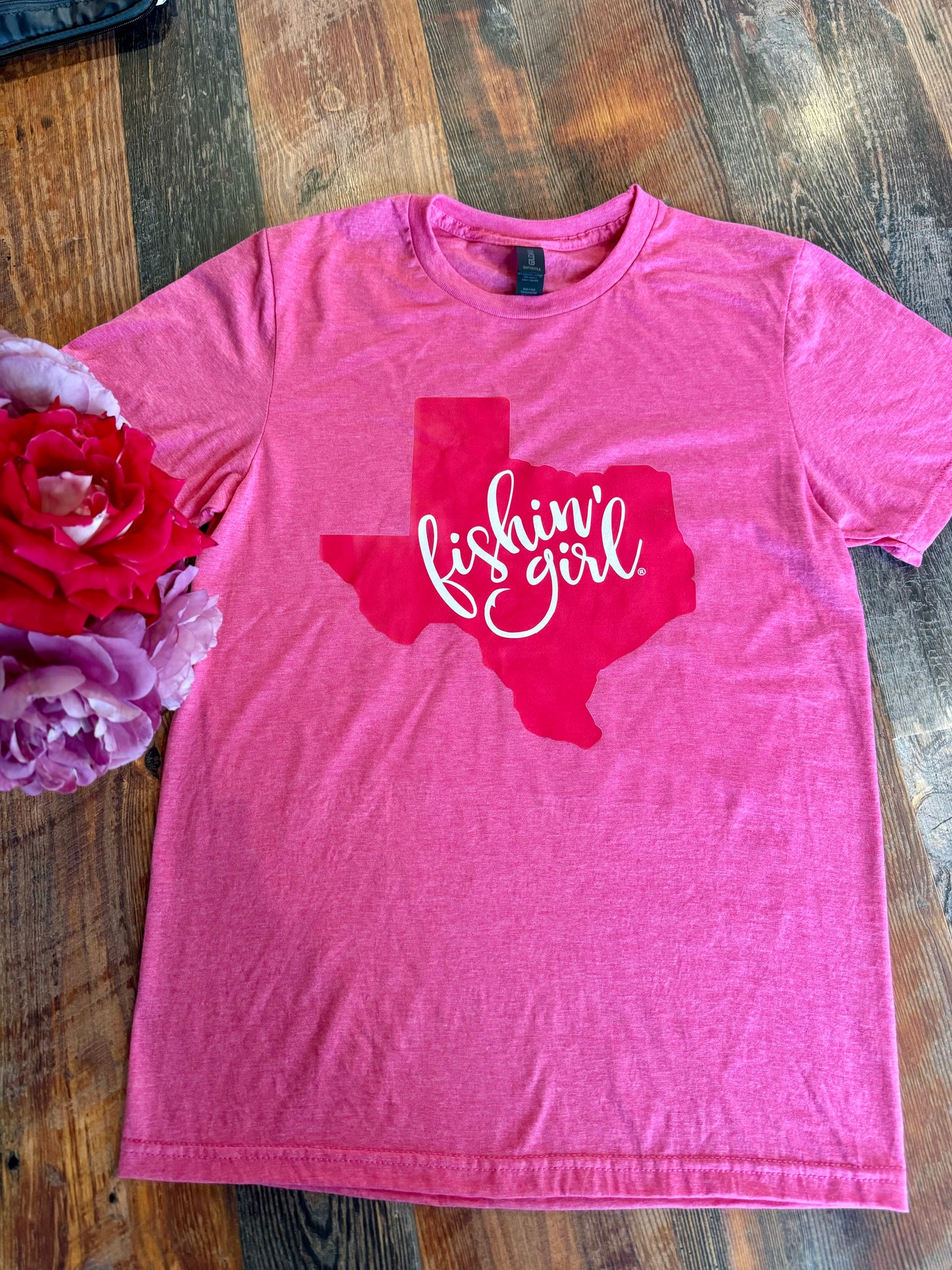 Pink Fishin' Girl T-Shirt (Pink Logo)