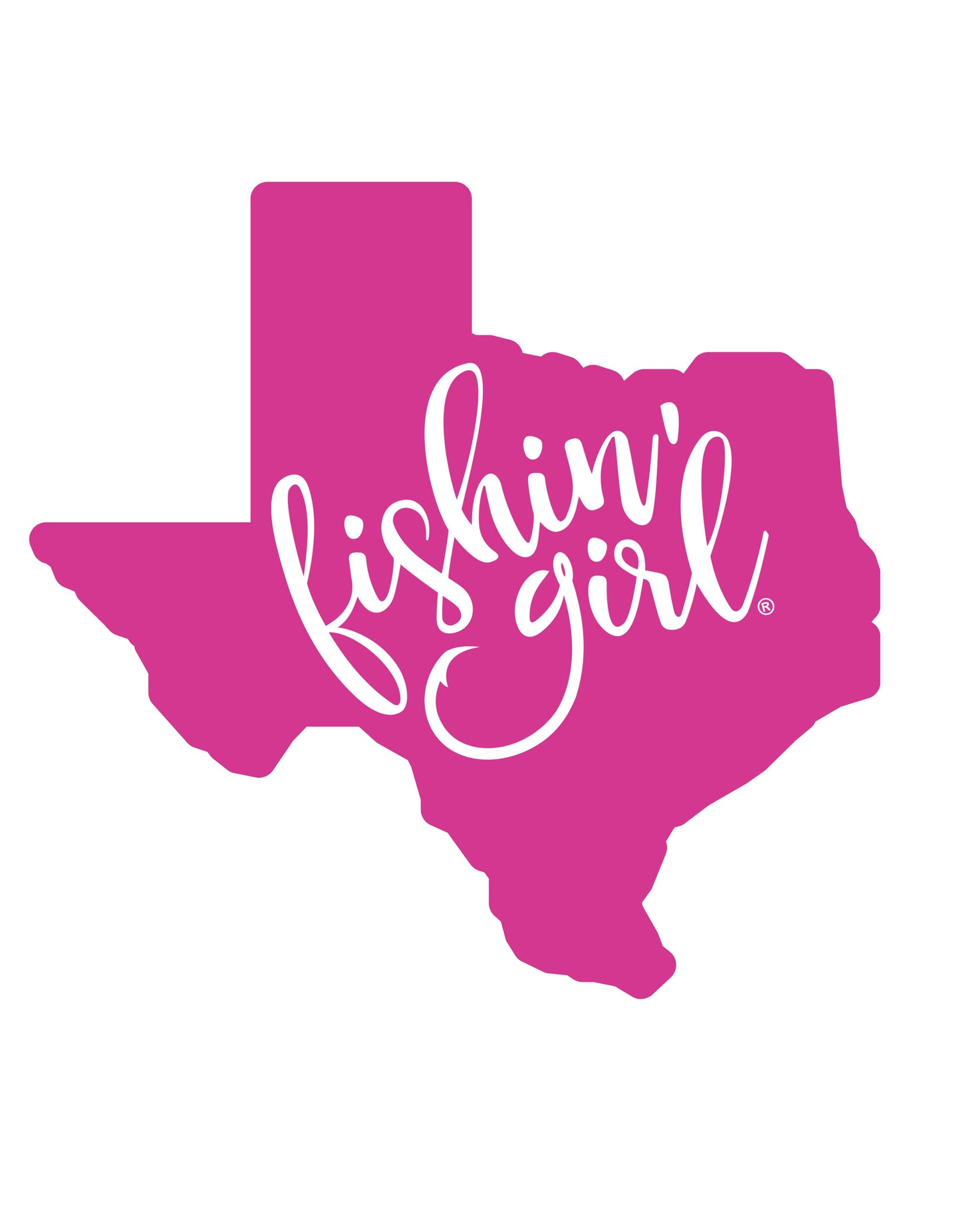 Grey Fishin' Girl T-Shirt (Pink Logo)
